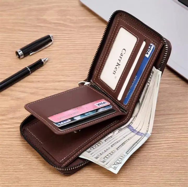 Men's Easy to Carry Zip Closure Leather Wallet 3.webp