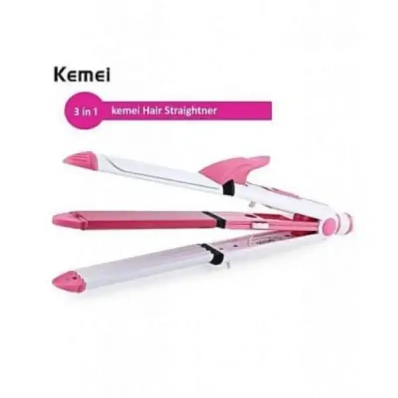 Hair Straightener Curling Irons KM-1291, 3 in 1 Hair Straightener Roller Curlersss.webp