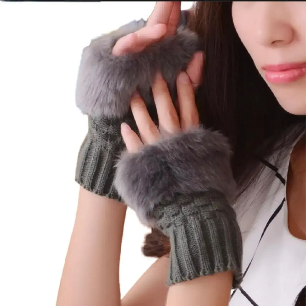 2 Pcs Blended Textured Fingerless Gloves 3.webp