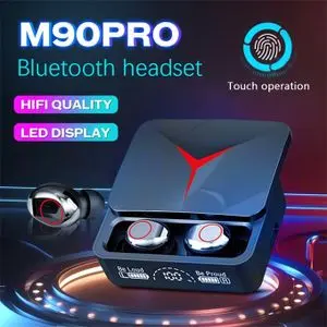 M90 Pro Earbuds TWS Earbuds 5.3 LED Light Wireless Earphone Gaming Earphones