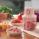 250ML Meat Grinder Food Chopper Kitchen Tools Pink USB Wireless Electric Garlic Masher Sturdy Press Mincer Vegetable Chili