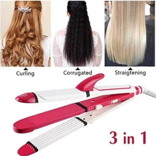 Slim & Elegant Style 3 in 1 Hair Straightener Roller Curler